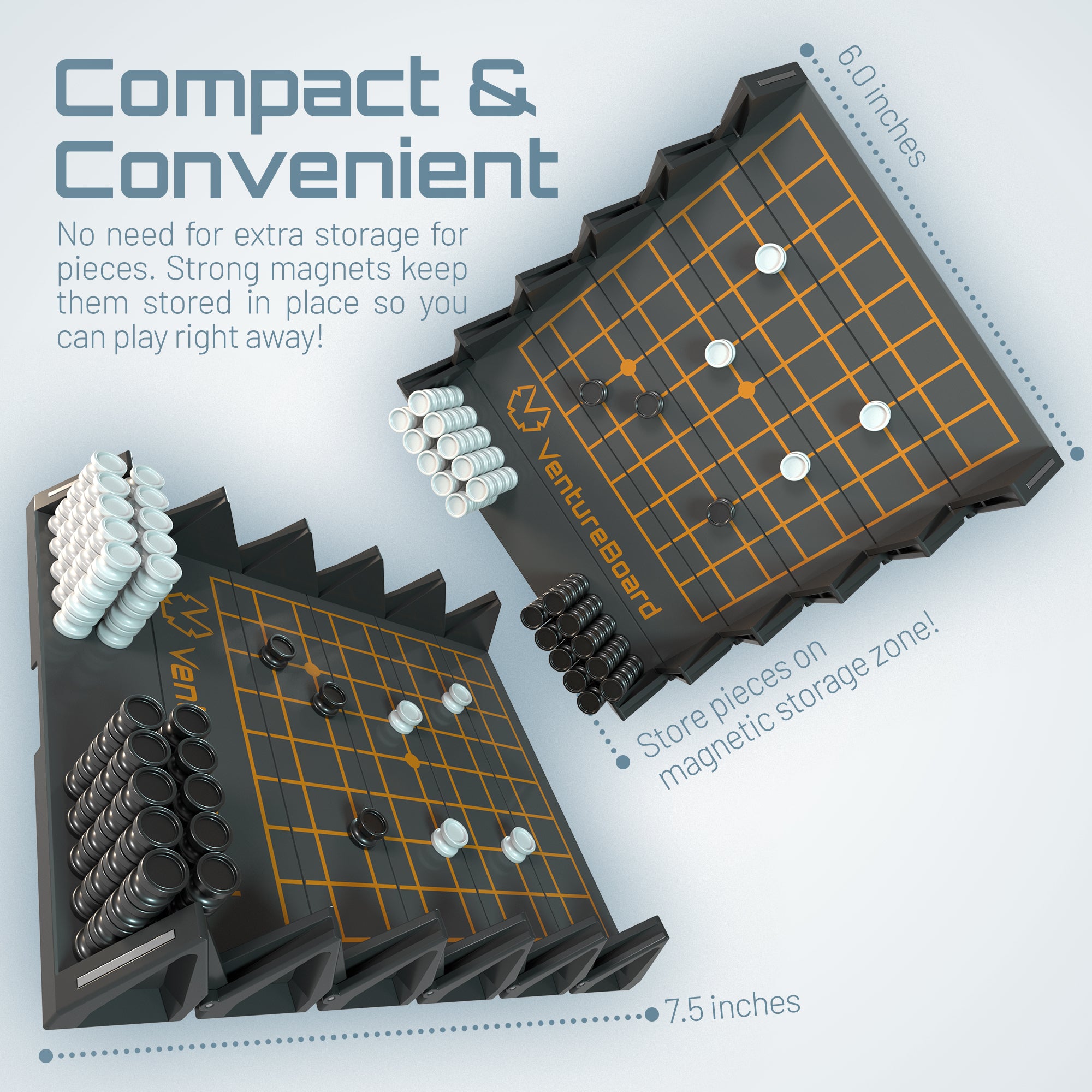 Go Board Game, Rolling 9x9 Travel Magnetic Set – VentureBoard