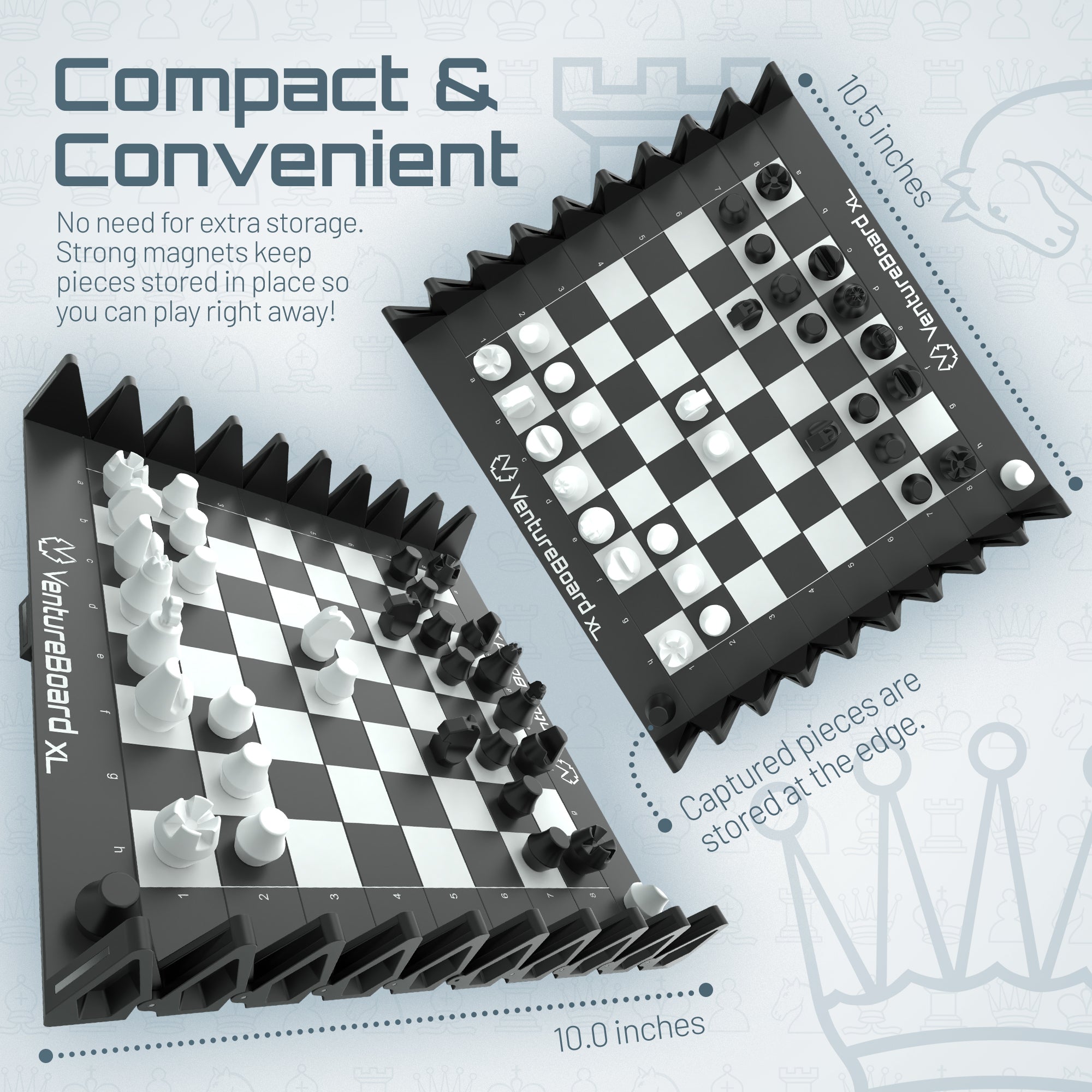 Active Trader　じゃぱぱさんセット Large Magnetic Travel Chess Set – Sculpted Pieces | VentureBoard XL
