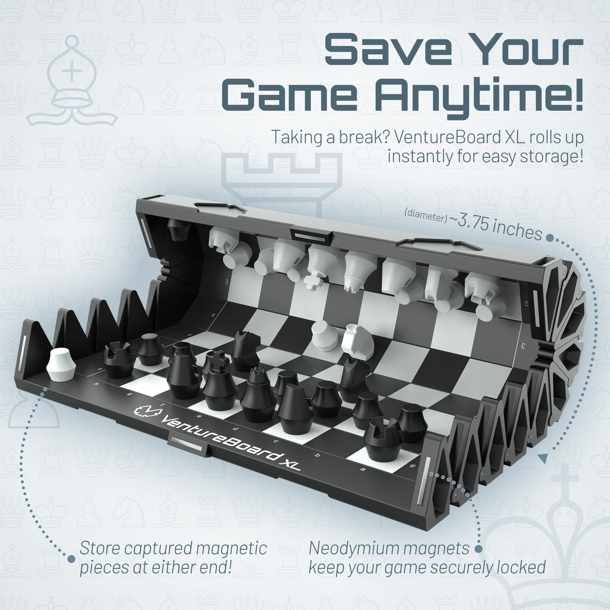 VentureBoard Magnetic Travel Chess Set | Portable Chess Sets